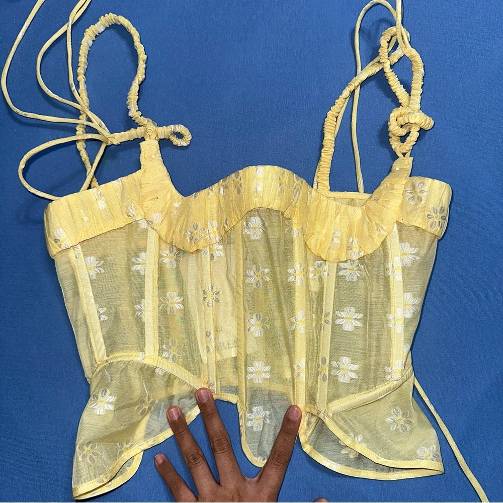 New Nodress Yellow Gathered Corset